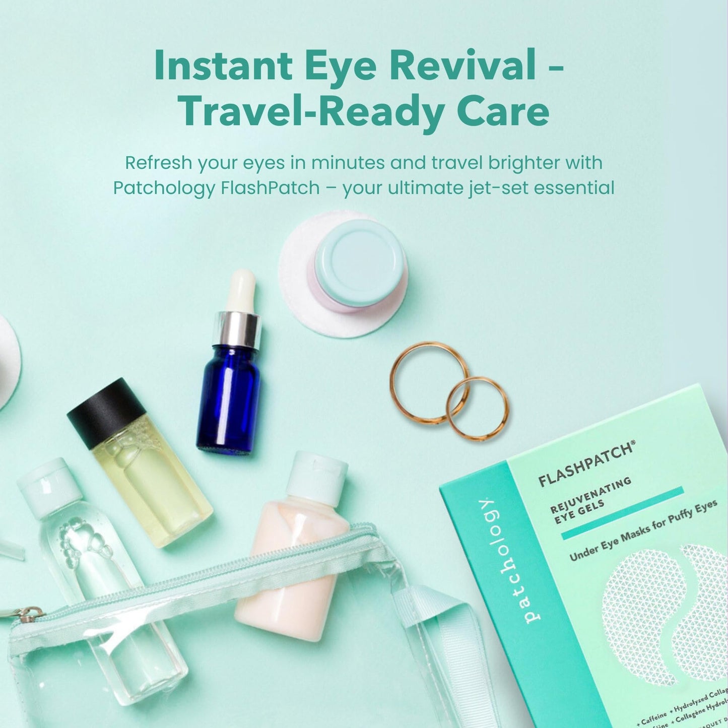 Patchology Eye-tinerary Under Eye Gel Patches – Reduce Puffy Eyes, Dark Circles & Eye Bags, Hydrating Skincare for All Skin Types, Beauty Essentials for Daily Self-Care & Travel Kits