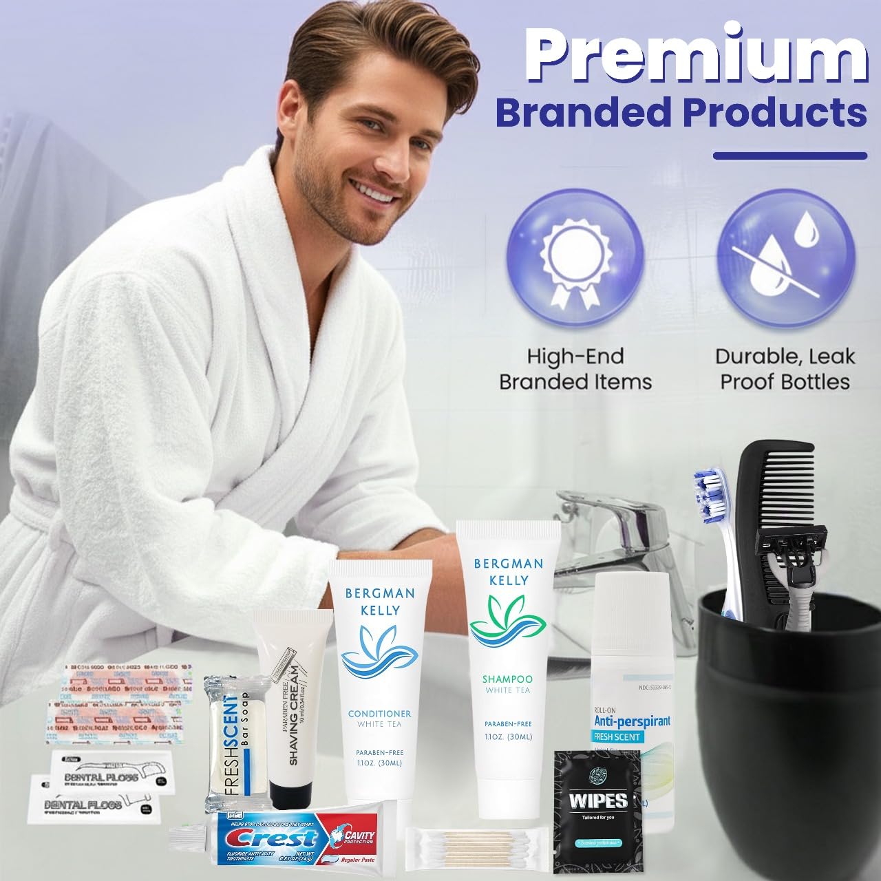 Trektote Travel Toiletry Kit For Men And Women – 15 Piece Set of Travel Size Toiletries, TSA Compliant, Includes Shampoo And Conditioner, Body Wash, Toiletry Bag & More