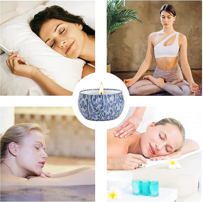 2 Pack Scented Candles, 2.5 oz Aromatherapy Candles for Home Scented, Natural Soy Candles with Floral Scents, Portable Small Jar Candle Set for Travel, Spa, Bath, Yoga, Home Decor Candle