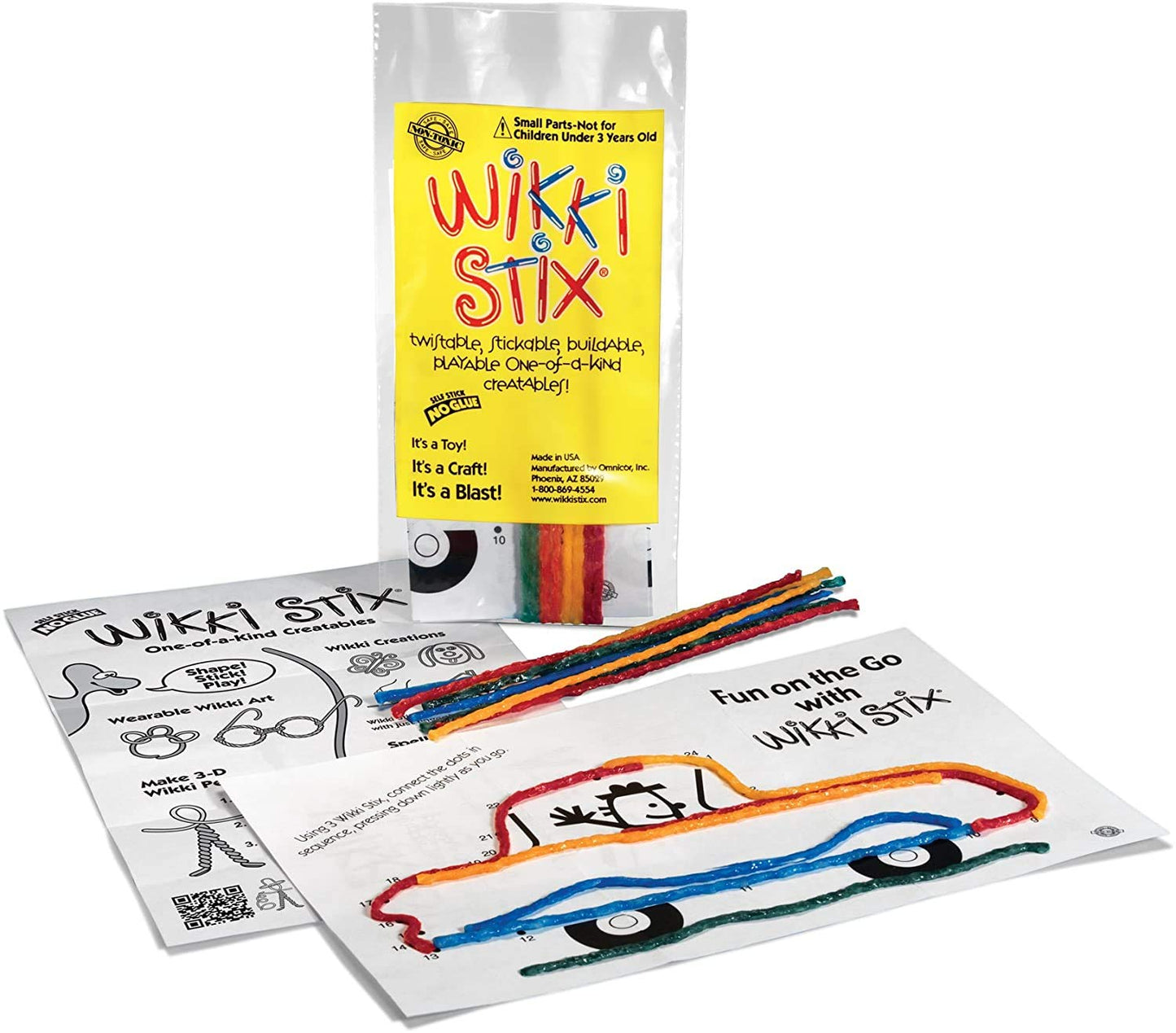 Wikki Stix Mini Play Paks, 250 Individual paks! Great for Restaurants, Parties, Travel, classrooms Giving, Made in The USA!
