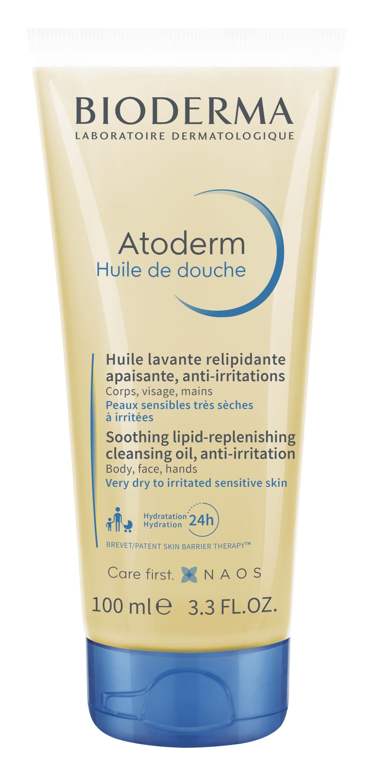 Bioderma - Atoderm - Shower Oil - Moisturizing and Nourishing Body and Face Wash - for Family with Very Dry Sensitive Skin 3.33 Fl Oz