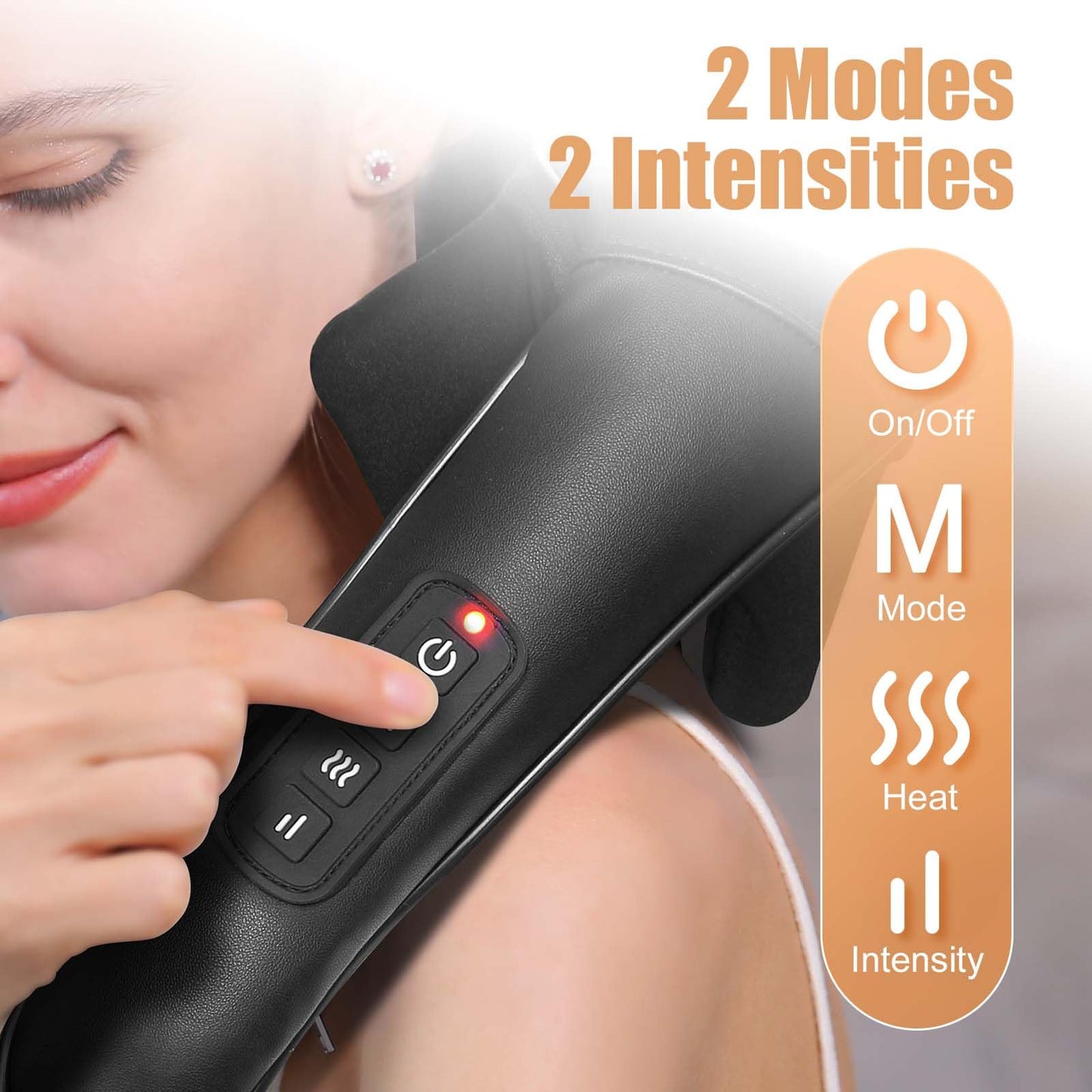 MASGRE Shiatsu Back and Neck Massager, Cordless Shoulder Massager with Heat, Electric Deep Tissue 3D Kneading Massage Pillow for Shoulder, Leg, Body Muscle Pain Relief, Gifts for Men Women