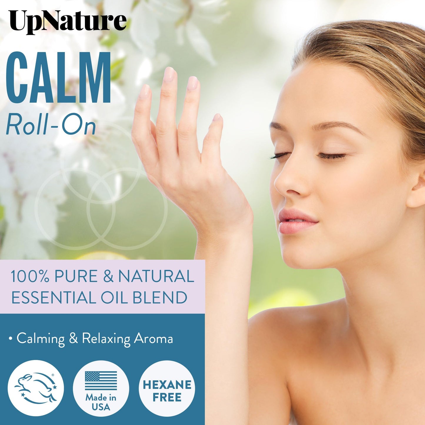 UpNature Calm Essential Oil Roll On - 100% Natural Stress Relief Aromatherapy - Relaxation Self Care Gifts for Women - Nurse Essentials
