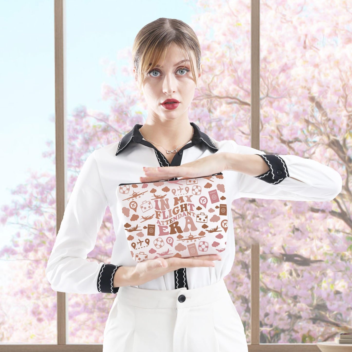 Flight Attendant Gift In My Flight Attendant Era Stewardess Aviation Travel Makeup Bag for Cabin Crew Hostess Aviation Gift (Flight Attendant Era Bag)