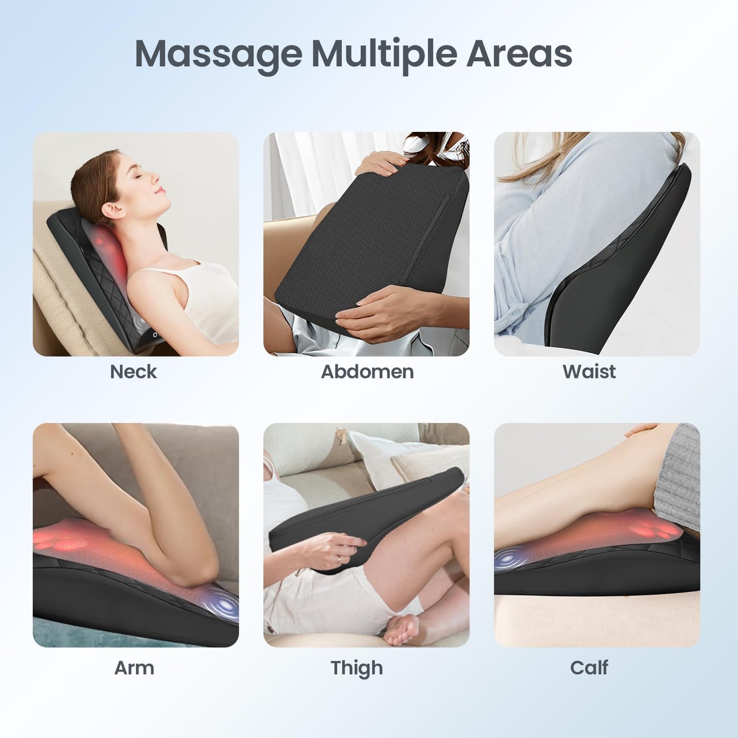 CuPiLo Back and Neck Massager, FSA Eligible HSA Store Massager for Pain Relief Deep Tissue, Heated Massage with Vibration, Massage Pillow for Neck, Back, Shoulder, Leg, Gifts for Men Women