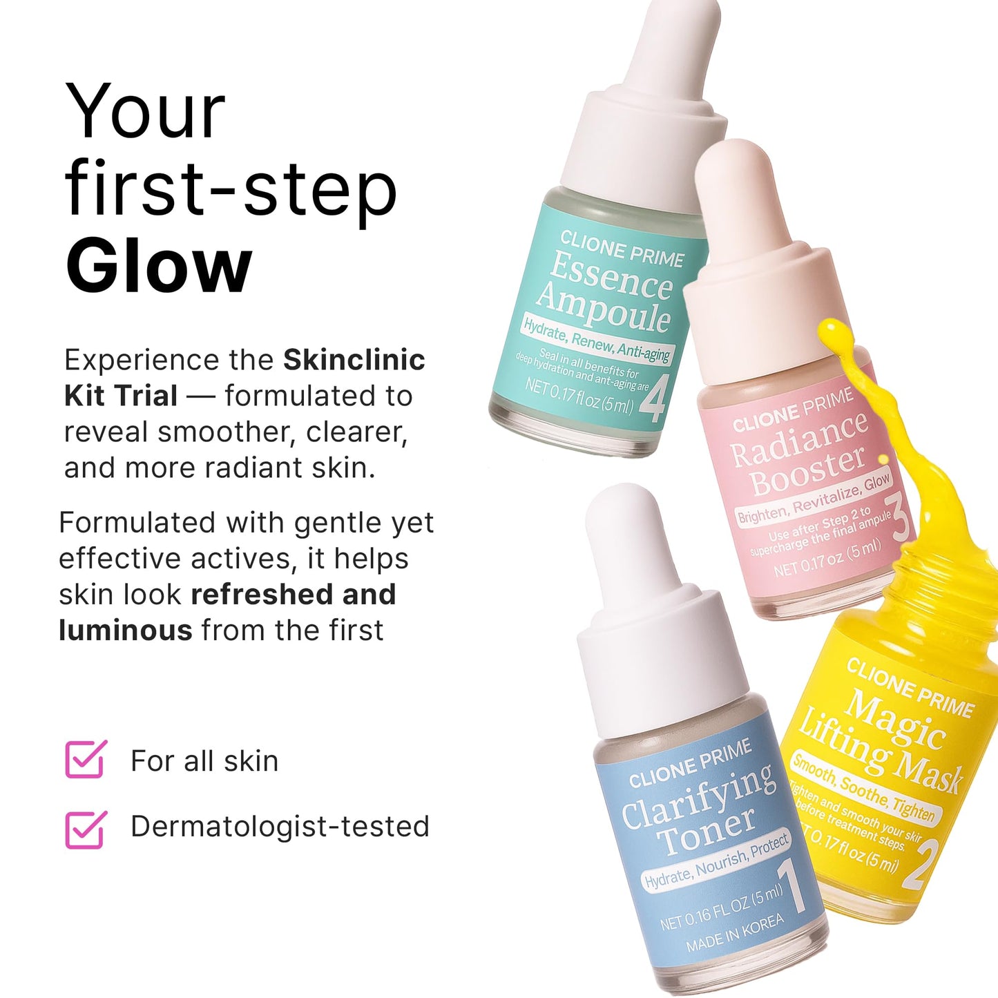 Korean Skin Care Set For Women - Gift For Women Korean Anti Aging Skin Care Products Lifting, Firmness & Hydration Essence, Mask, Booster & Ampoule Set for Radiant Smooth Looking Skin