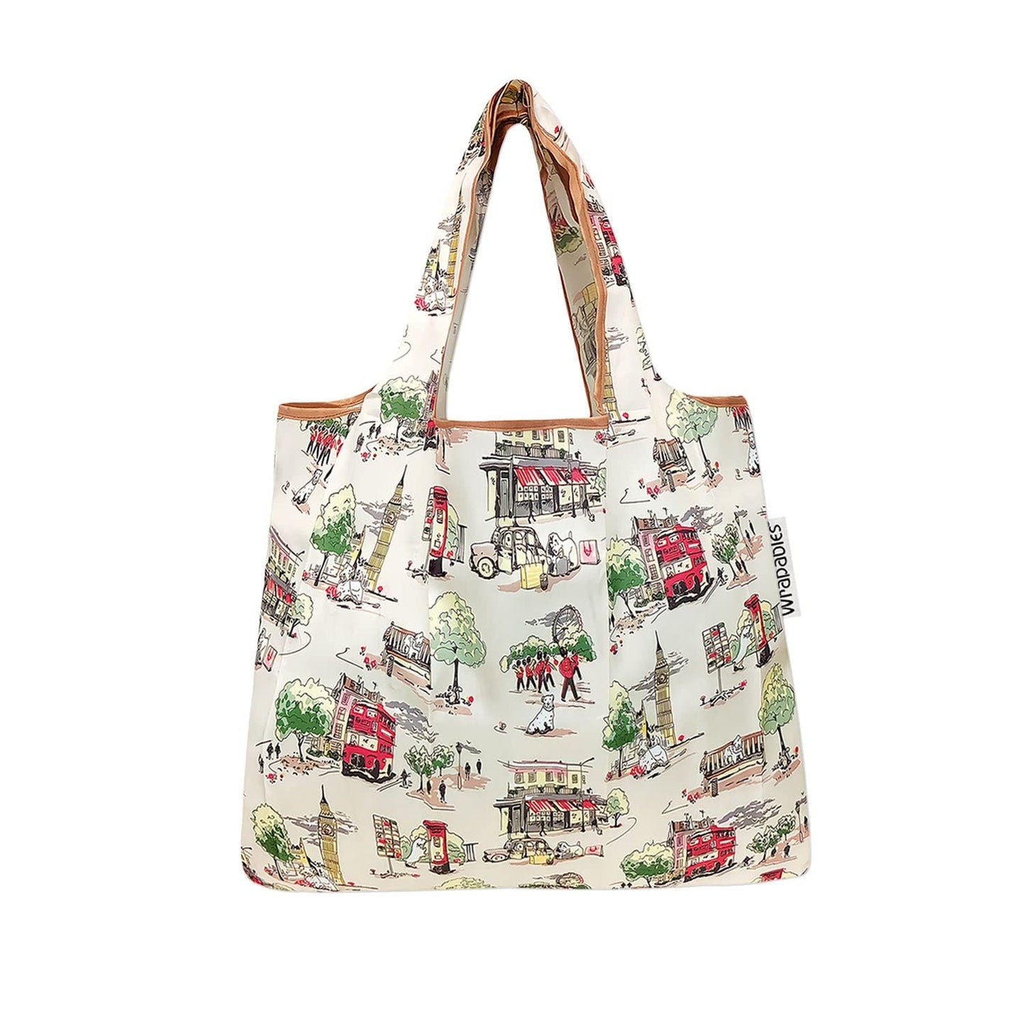 allydrew Foldable Tote Nylon Reusable Grocery Bag (Set of 2), London