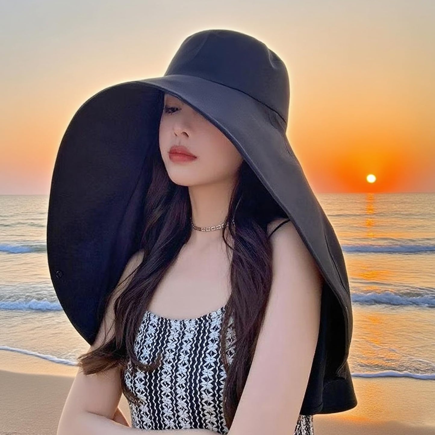 Sun Hats for Women Sun Protection,Wide Brim Cap with Large Neck Flap,Women Hiking Fishing Sun Hat,UPF 50+ Sun Protection Cap (US, Alpha, One Size, Khaki)