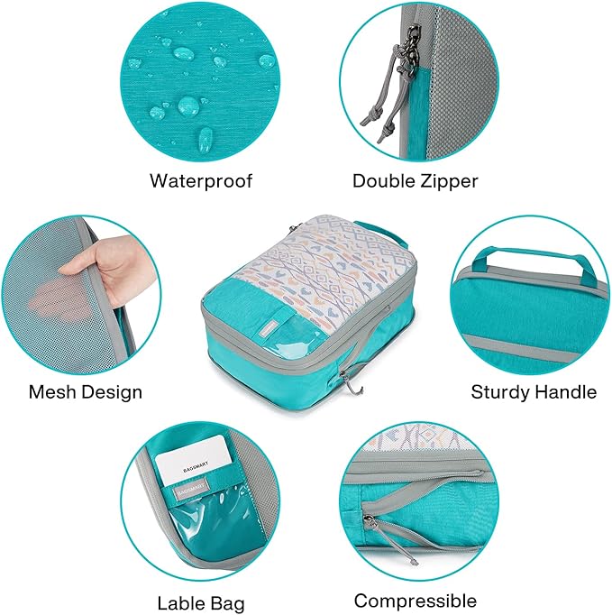 BAGSMART 6 Set /4 Set/2 Set Compression Packing Cubes for Travel, Lightweight Luggage Organizer Bags, Durable Space Saver Bags Travel Essentials