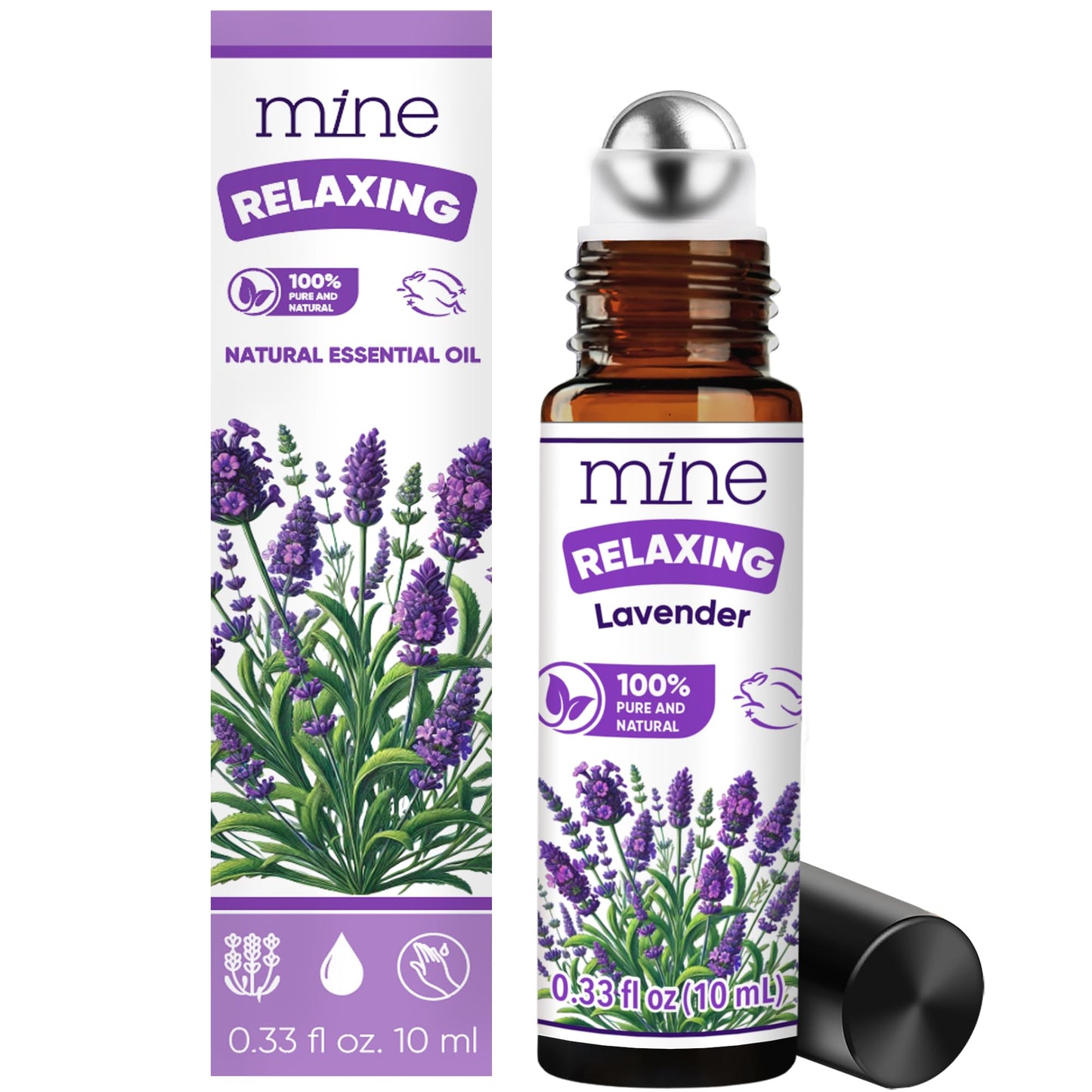 Mine Lavender Essential Oil Roll On - 100% Pure Natural Lavender Oil for Skin