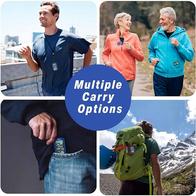 Pedometer for Walking Steps, 3D Accurate Simple Pedometer, Step Counter for Kids Men Women Seniors, Step Tracker with Clip Lanyard