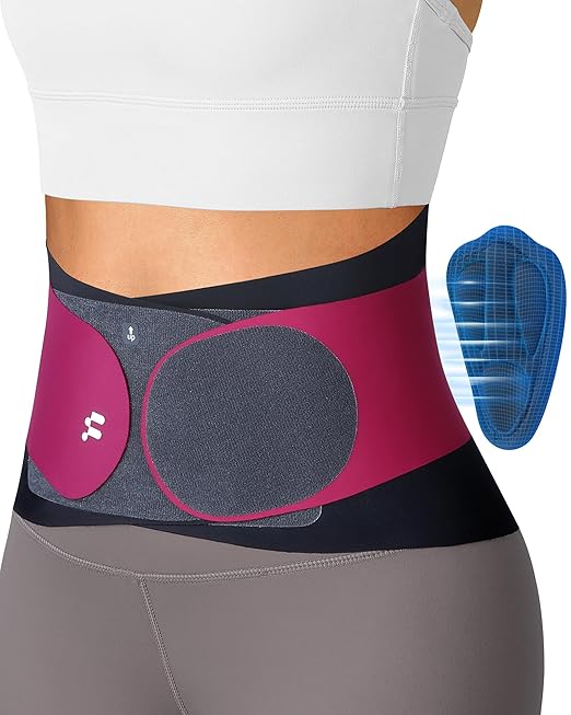 0.5mm Ultra Thin Back Brace with 3D Lumbar Pad, Seamless Yoga Fabric, Lightweight Back Brace for Lower Back Pain Women Men, Sciatica, Posture, Back Support Brace for Wearing Under Clothes