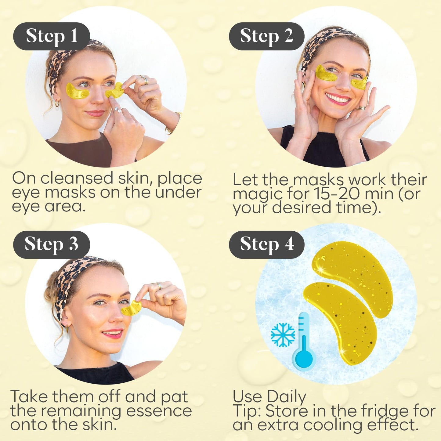 BLOOMORA Under Eye Patches for Puffy Eyes and Dark Circles, Gel Eye Masks with Caffeine, Collagen & Vitamin C, Deeply Moisturizing, Bachelorette Party Favors, Bridesmaid Gifts (30 Pairs, Day & Night)