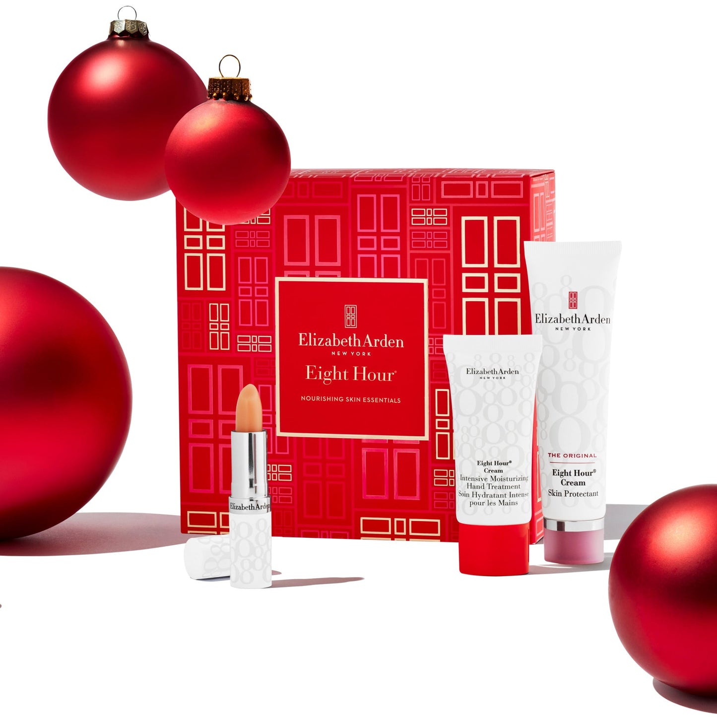 Elizabeth Arden Eight Hour Nourishing Skin Essentials, 3-Piece Hydrating Skincare Gift Set, Skin Protectant, Lip Balm SPF 15 & Hand Cream, Travel Size
