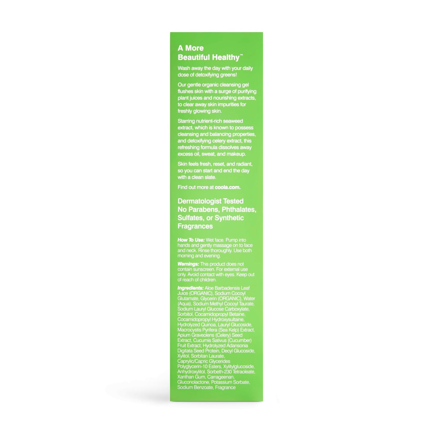 COOLA Organic Glowing Greens Facial Cleanser, Dermatologist Tested Skin Barrier Protection with Aloe Vera Juice, Vegan and Gluten Free, Travel Size, 1.7 Fl Oz (Pack of 1)