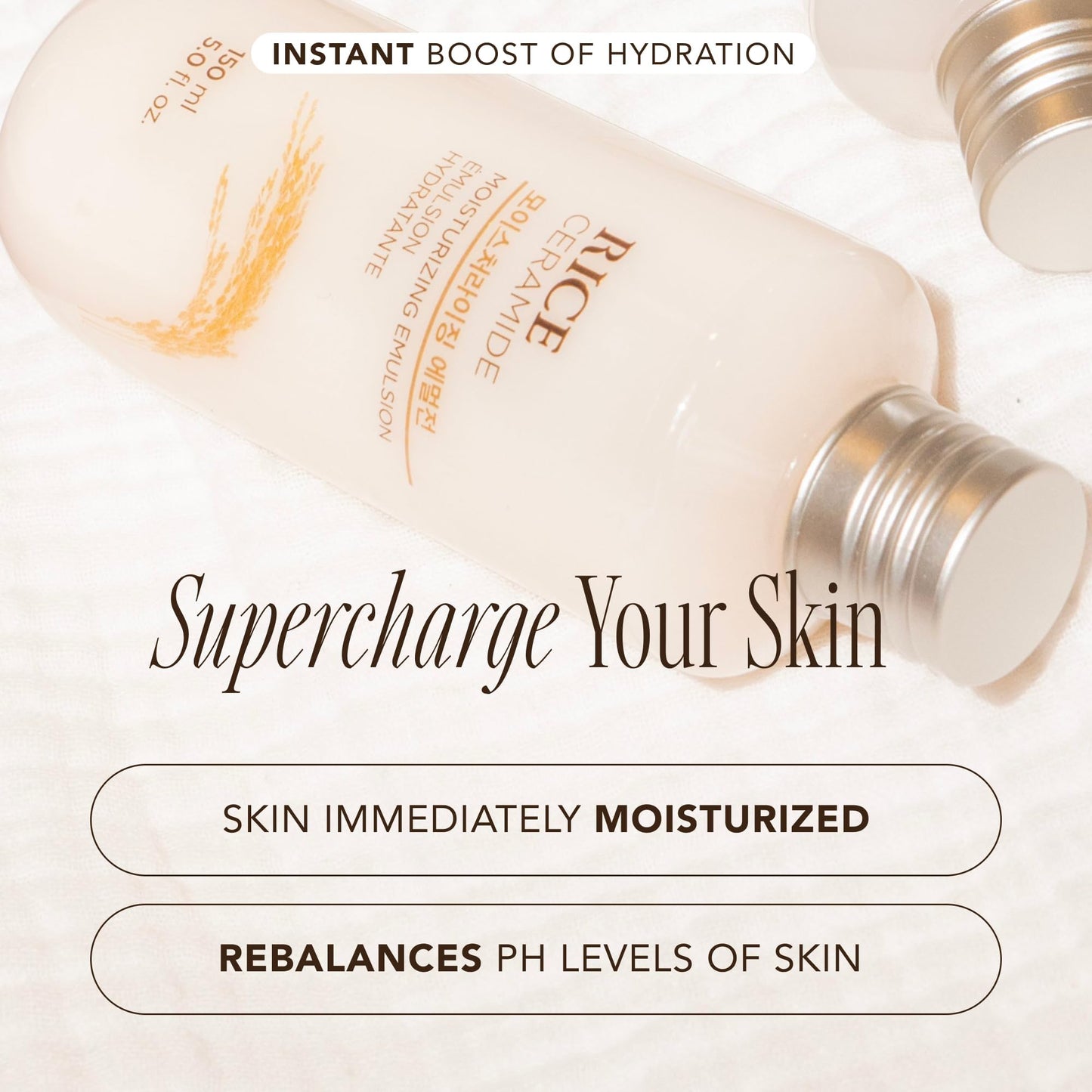 The Face Shop Rice Ceramide Moisturizing Emulsion - Rice Extract - Lightweight Face Moisturizer - Brightening - Hydrating Targets Dryness - Strengthens Skin Barrier - Face Lotion - Korean Skin Care