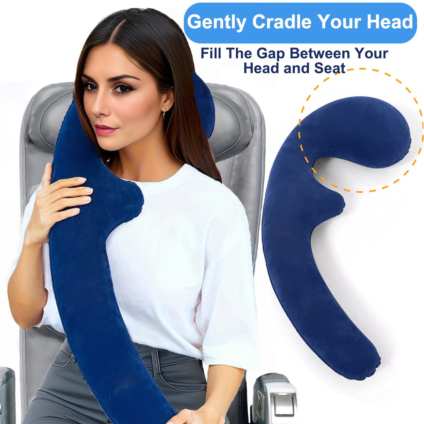 galactruly Inflatable Neck Pillow for Traveling on Plane, Inflatable Travel Pillows for Airplanes, Kids Body Pillow, Kids Neck Pillows for Travel, Airplane Pillow for Long Flights