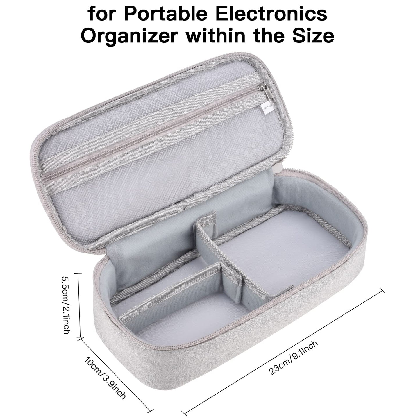 Yundoor Cord Organizer Travel Case, Portable Tech Organizer Pouch Bag for Cable & Charger, Tech Electronics, Travel Essentials (Light Grey)