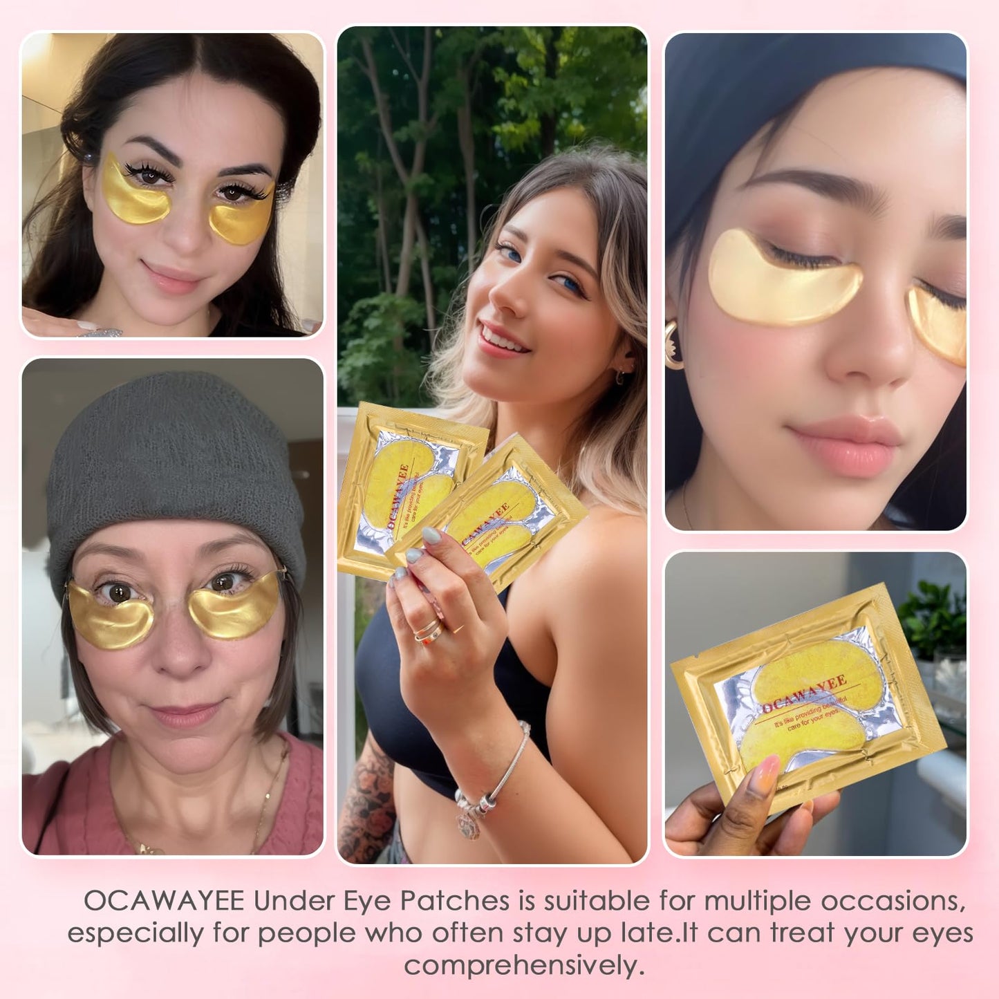 Under Eye Patches for Women - Under Eye Masks with Abundant Collagen for Beauty & Personal Care - Smooths Fine Lines & wrinkles/Delays Aging/Reduces Dark Circles & Eye Bags & Puffy Eyes (24 Pairs)