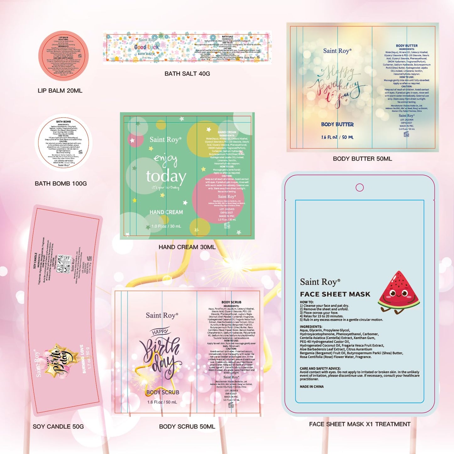 Birthday Gifts for Teens Birthday Gifts for Women Happy Birthday Surprise Box, 15pcs Luxury Spa Gifts, Gift Box for Teen Girls Unique Diy Nails Set, Luxury Birthday Presents Spa Gift for Mom Daughter