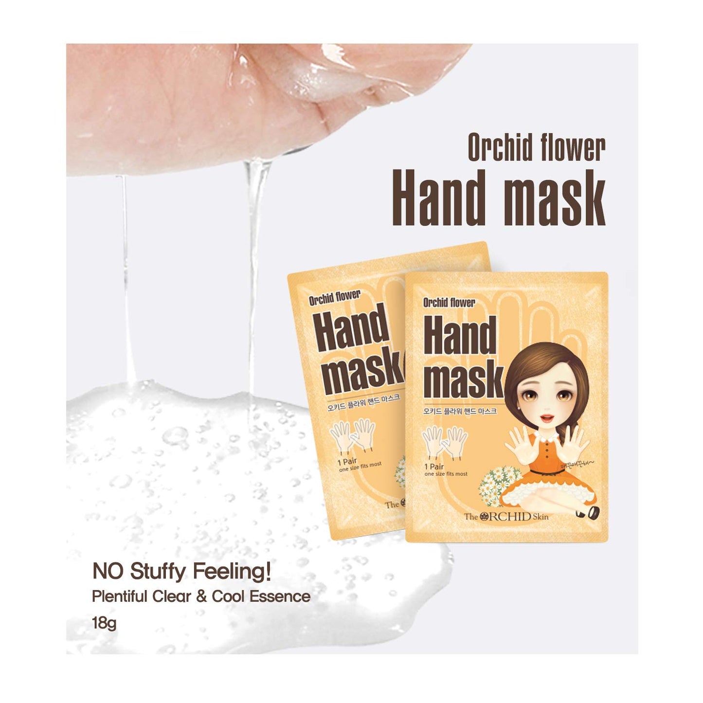 The Orchid Skin Hand Repair Mask Sheet Gloves for Hydration and Moisturization, Korean Skincare, 0.7 .o.z