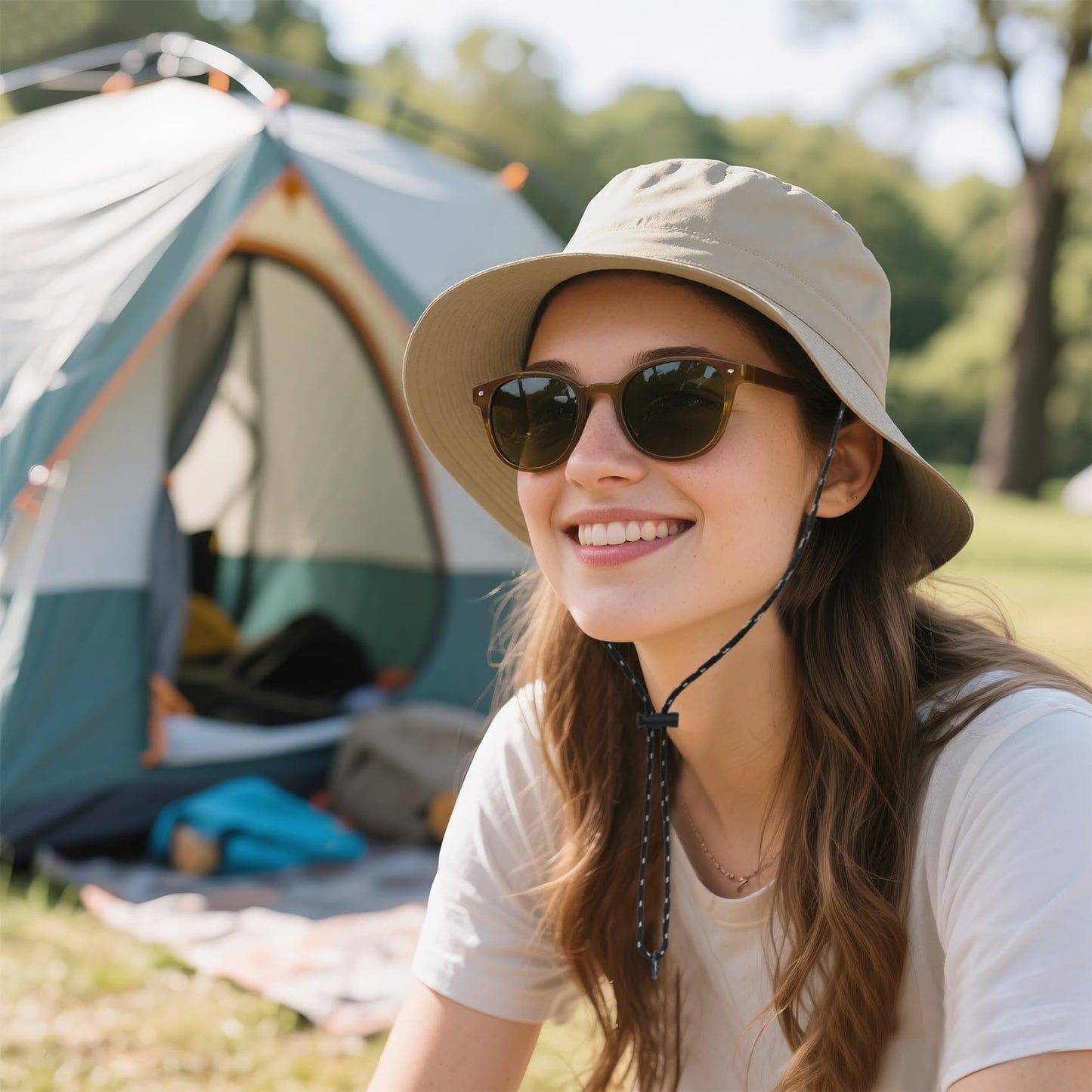 Durio Waterproof Bucket Hats for Woman UPF 50+ Sun Hat UV Protection Packable Rain Hats for Women Lightweight Hiking Hat Beige One Size