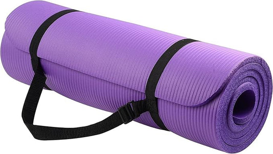 1/2-Inch Extra Thick High Density Anti-Tear Exercise Yoga Mat with Carrying Strap, Multiple Colors