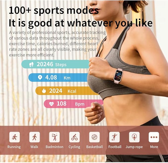 1.57" Light Weight Sleek Fitness Tracker Call/Answer Smart Watch 24H Heart Rate Sleep Blood Oxygen Monitor,IP68 Waterproof Smartwatch Step Calorie Counter Pedometer Health Activity Trackers