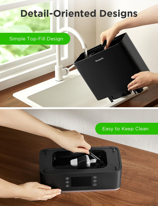 GoveeLife Smart Humidifiers for Bedroom Large Room, Top-Fill Cool Mist 6L WiFi Air Humidifier, Auto Mode, App & Voice Control, 60H Runtime, Rapid Humidification, RGB Nightlight Baby Plants, Black