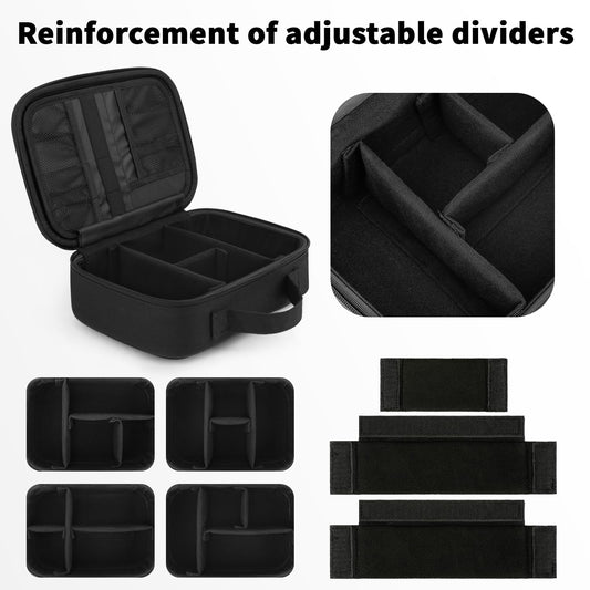 ZOMFELT Electronics Organizer Travel Case, Hard EVA Travel Organizer, Shockproof Bag Organizer, Double Layer Cord Organizers, Large Cable Organizers Bag, Tech Organizers for Men, Phone, Cord, Black
