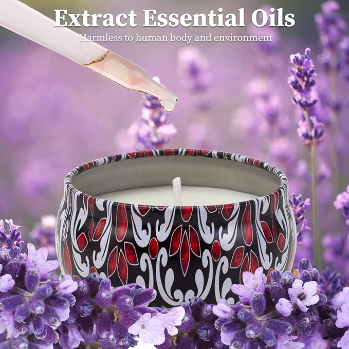 Scented Candles for Home Scented 2 Pack 2.5 oz Natural Soy Wax Candles Gifts for Women, Lavender Lemon Aromatherapy Candles Gifts Set, Portable Small Relaxing Candles Set for Spa, Bath, Yoga