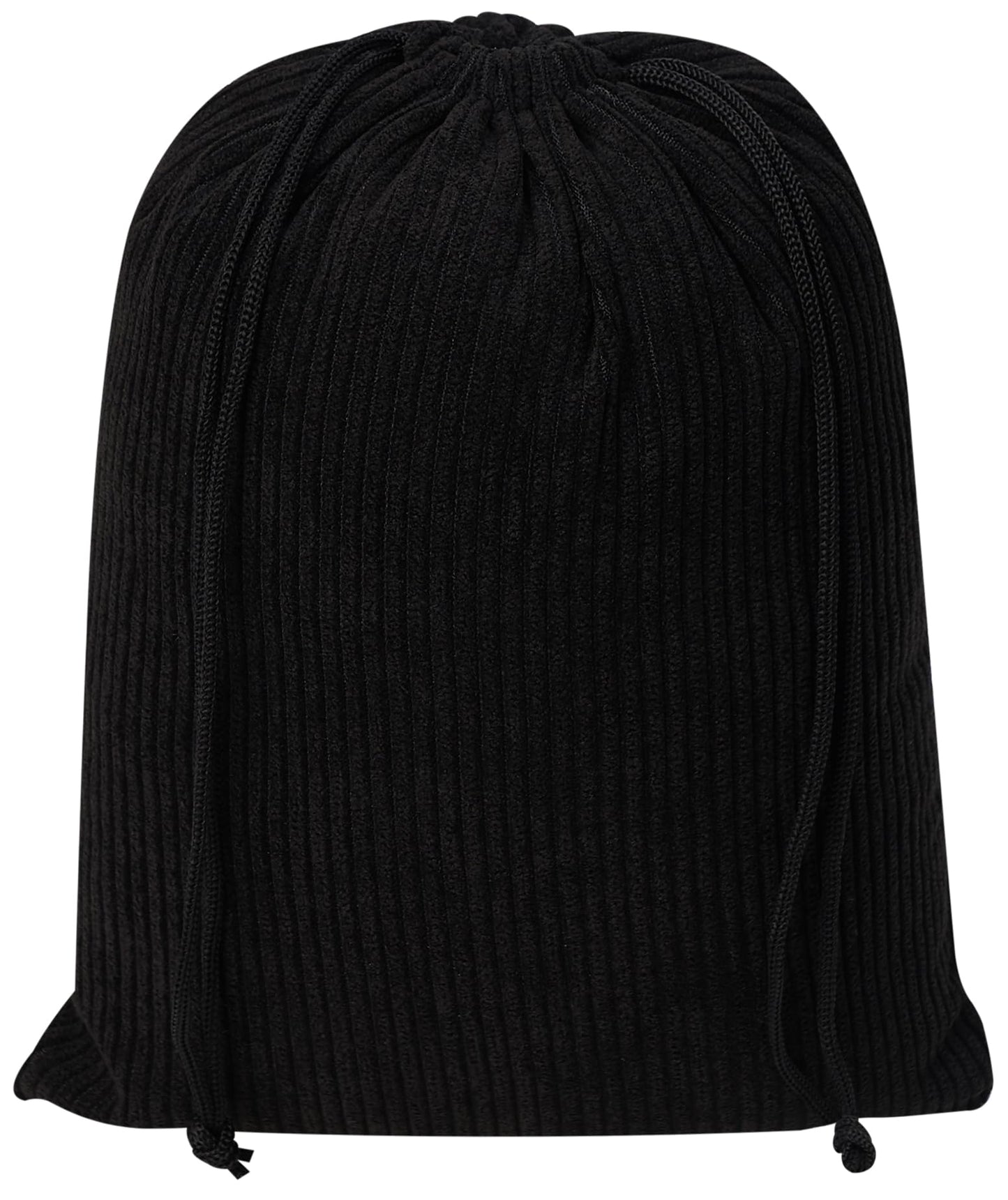 PALTERWEAR Corduroy Drawstring Bags - Set of 5 - For Organization, Make-up, Travel, Purse, Storage, Office and More (Black, 7 x 9 Inch)