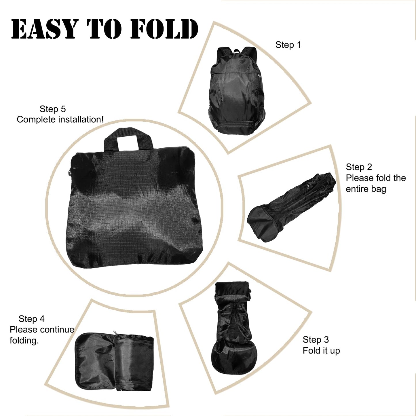 Ultra Lightweight Hiking Backpack 30L, Travel Packable Daypack Foldable Small Backpacks for Women Men(Black)