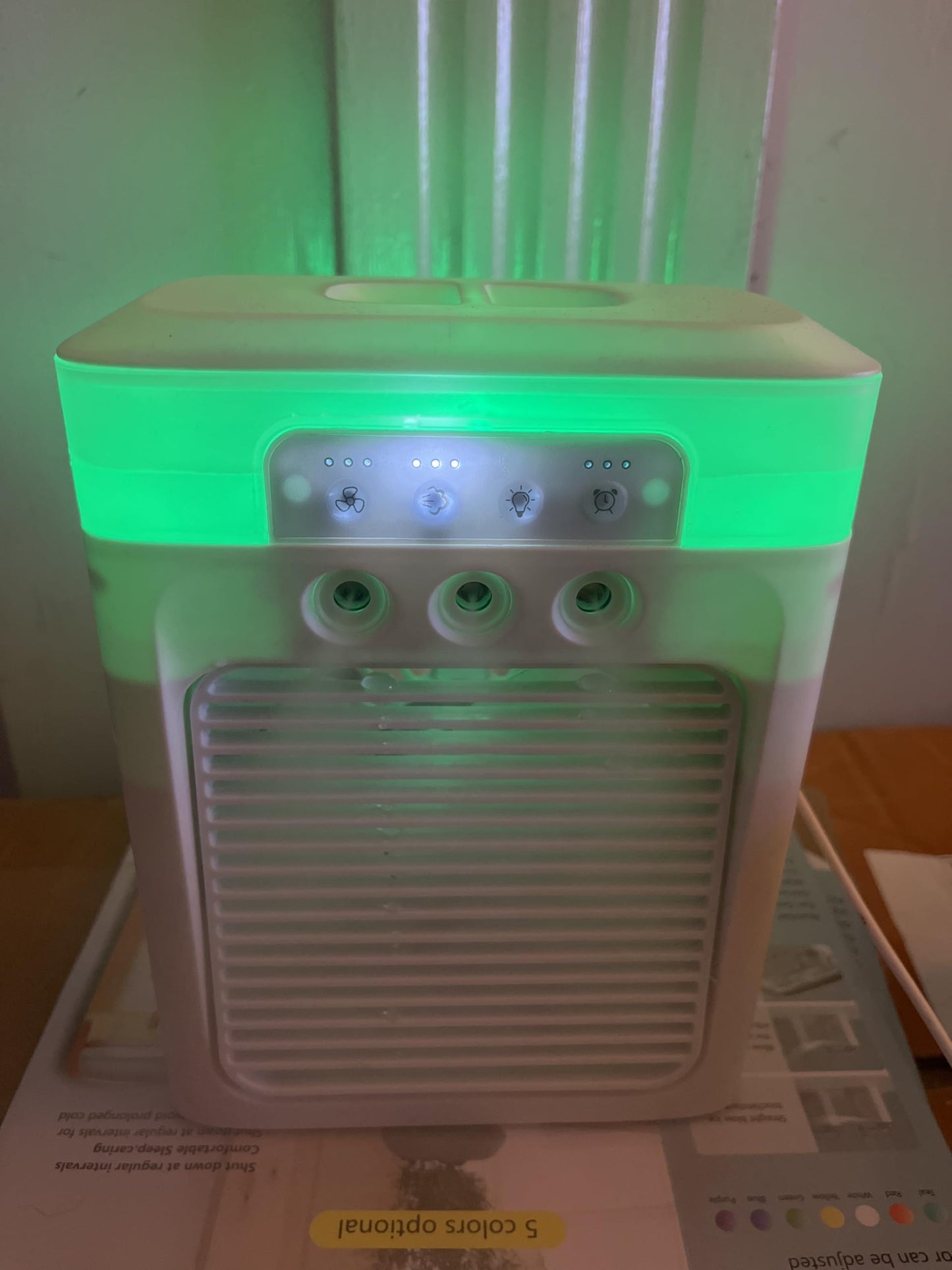 LBCB Portable Air Conditioner - Small Portable AC Quiet Personal Air Cooler,USB Powered Mini Desktop Cooling Misting Fan, 1/2/3 H Timer, 3 Speeds, Quality Mini AC Cooling Fan Air Cooler, White