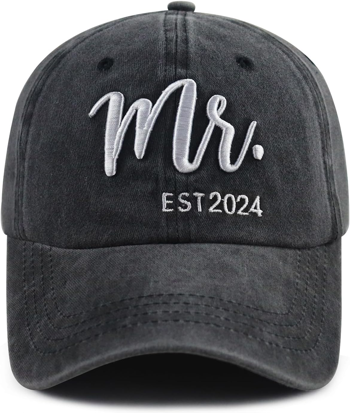 Mr and Mrs Gifts 2024 - Funny Bride Groom Couples Hat, Adjustable Embroidered Matching Baseball Cap for Newlywed Honeymoon, Christmas, Birthday, Wedding, Engagement - Wife Husband Gift