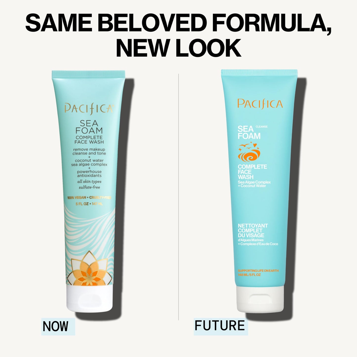 Pacifica Face Wash - Sea Foam Mini Travel Size, Skincare, Daily Gentle Foaming Cleanser, Makeup Remover, Face Cleanser, Skin Care, For Combination and Oily Skin, Vegan, 1.4 fl oz (1 Count)