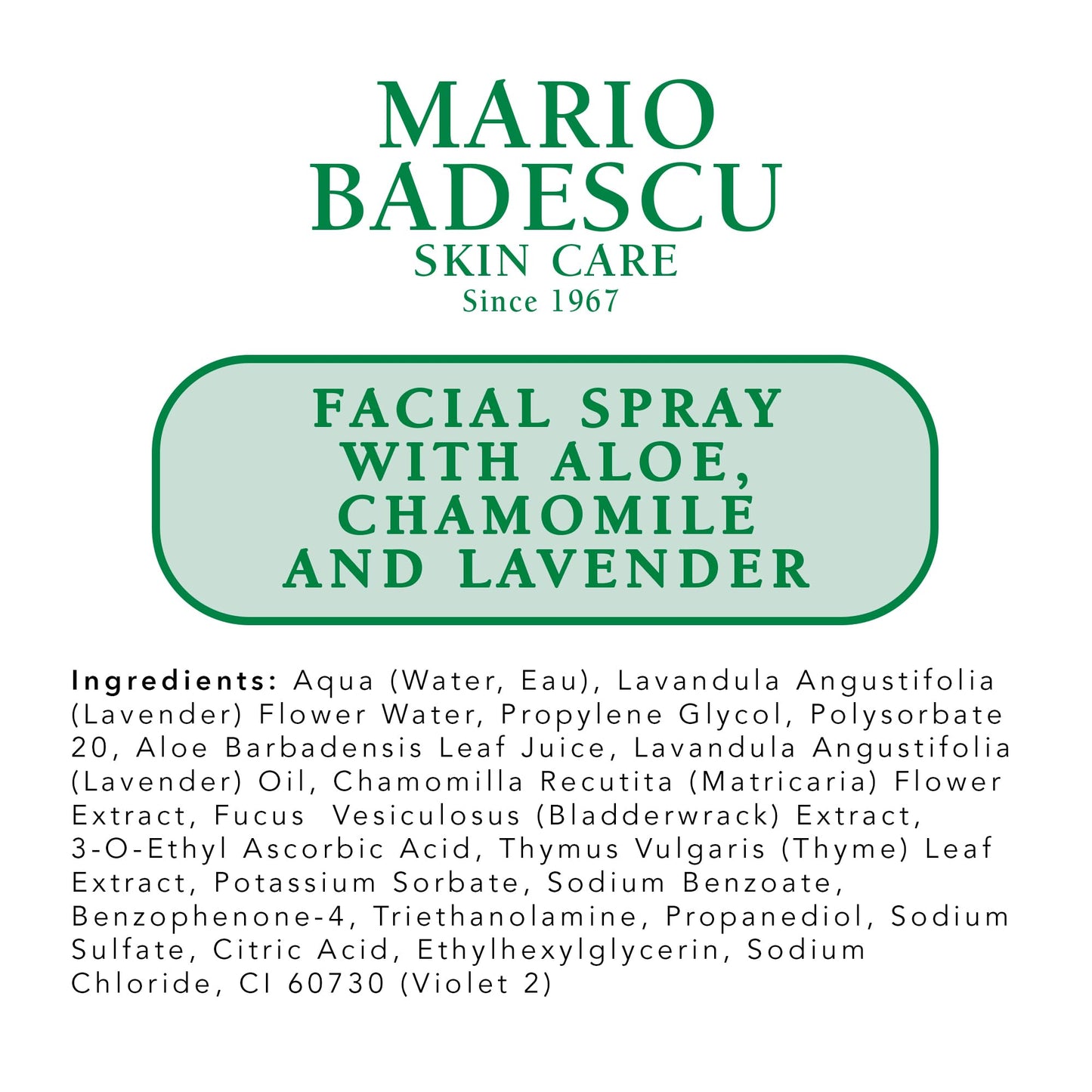 Mario Badescu Facial Spray with Aloe, Chamomile and Lavender for All Skin Types | Face Mist that Hydrates and Restores Balance & Brightness | 4 FL OZ