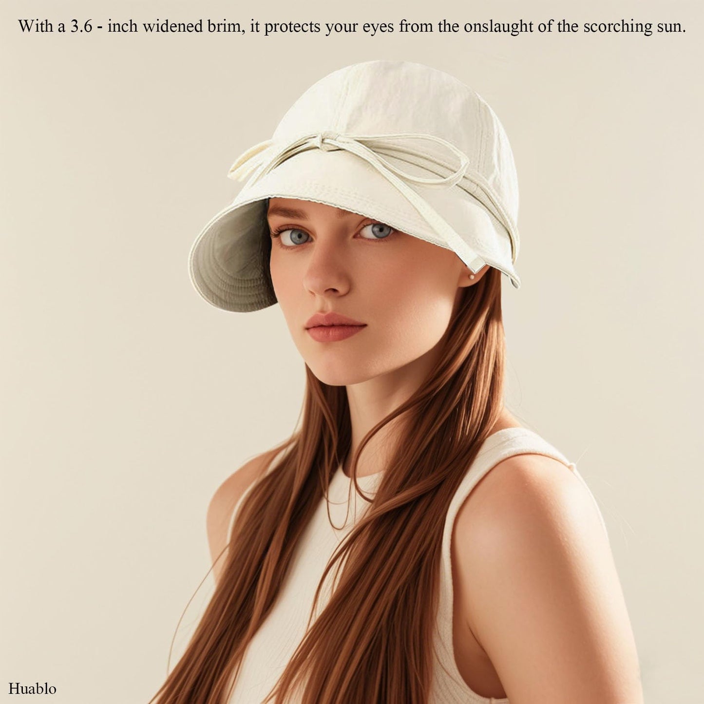 Womens Foldable Sun Hats UV Protection Wide Brim Hiking Hat Ponytail Hats for Women UPF 50 Sun Hat for Women Running Hats Off - White