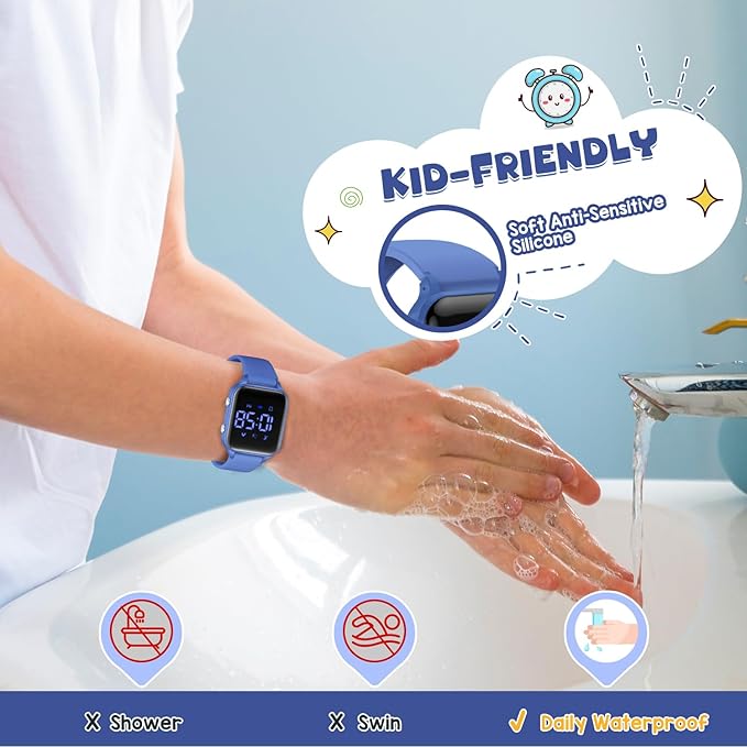 Kids Digital Watches for Boys Girls, Sports Watch with Fitness Tracker, Pedometer, Alarm Clocks, Stopwatch, No App Needed Waterproof Kids Watch, Gift for Teens Student Girls Boys Ages 5-14