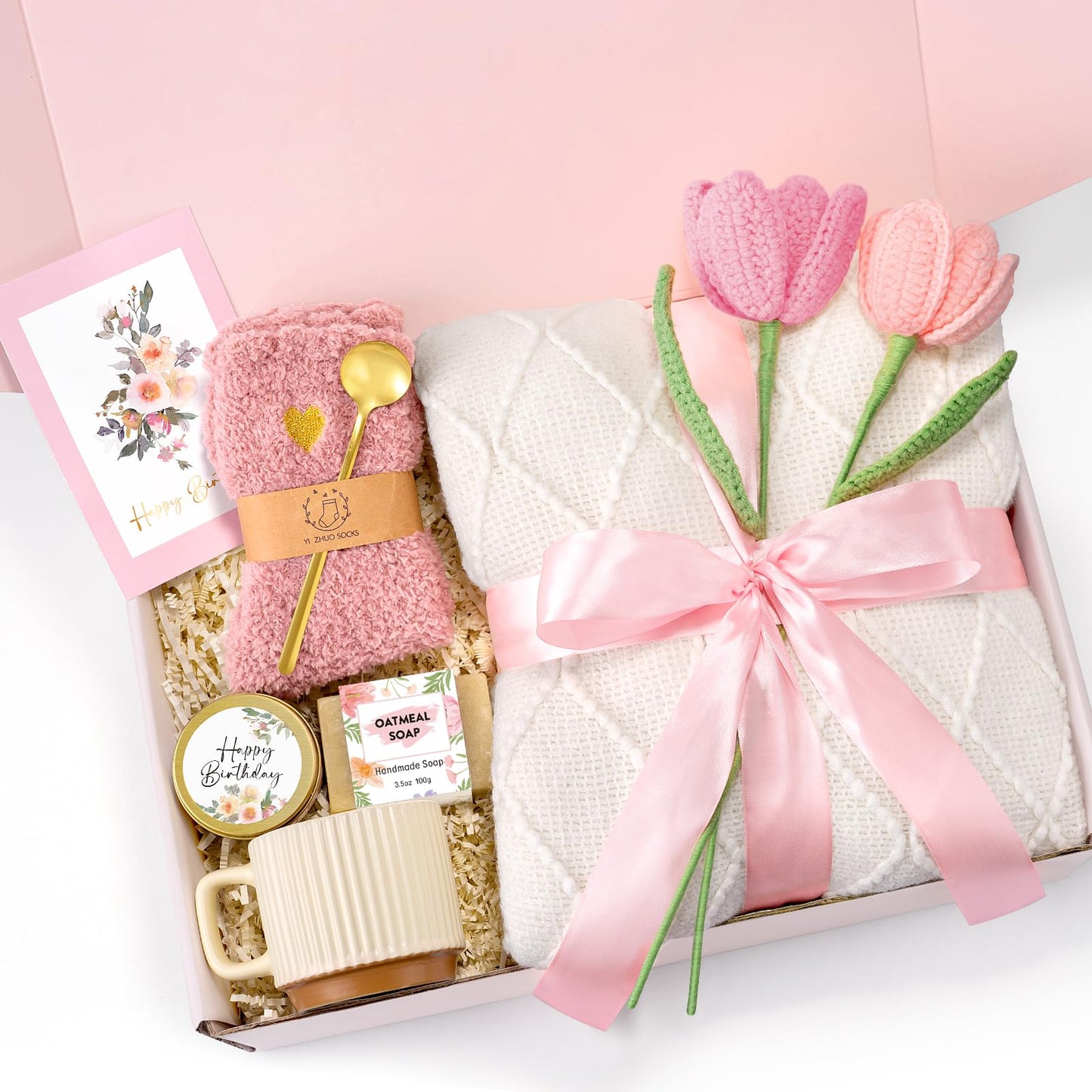 Birthday Gifts for Women, Get Well Soon Gifts Package, Luxury Self Care Box Spa Gifts, Happy Birthday Gifts for Her, Mother's Day, Sister, Best Friend, Wife, Girlfriend, Birthday Gifts Ideas (Ivory)