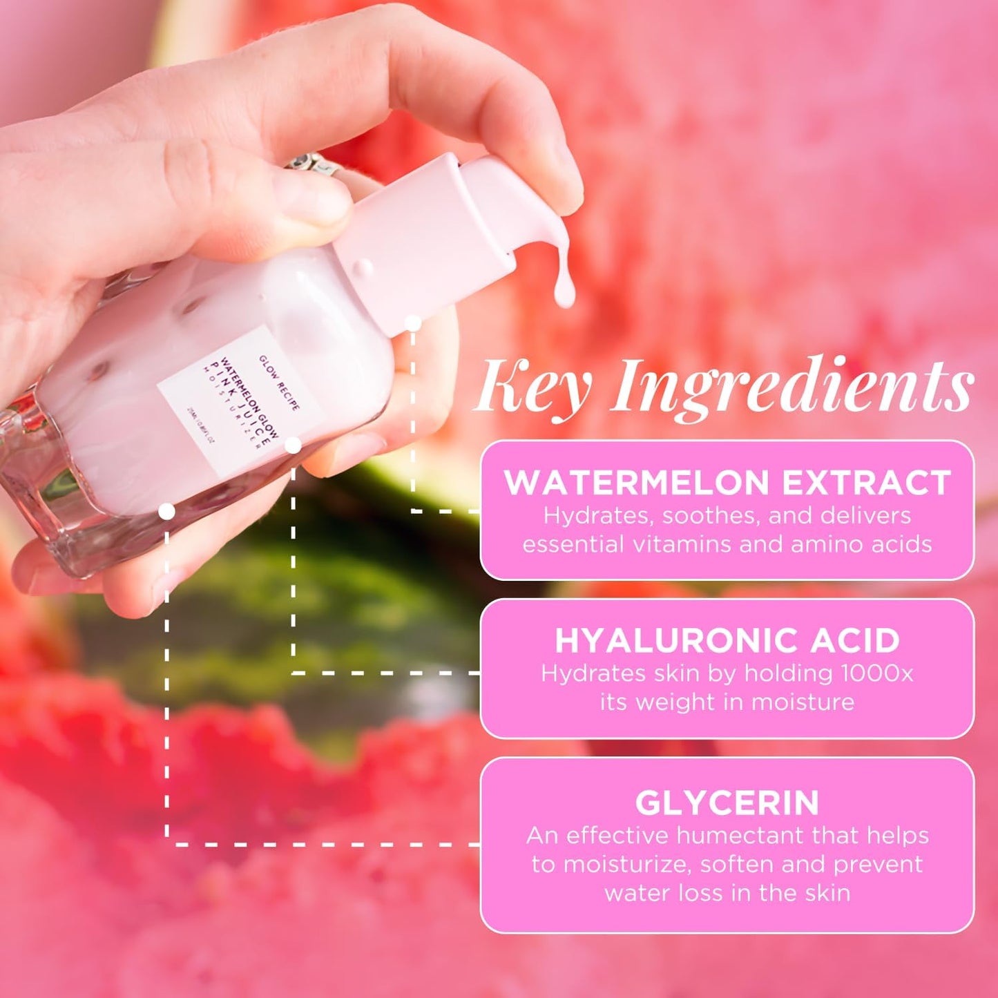 Glow Recipe Mini Niacinamide Dew Drops Facial Serum & Illuminating Makeup Primer (15 ml) + Mini Watermelon Glow Pink Juice Hydrating Face Moisturizer (25 ml)