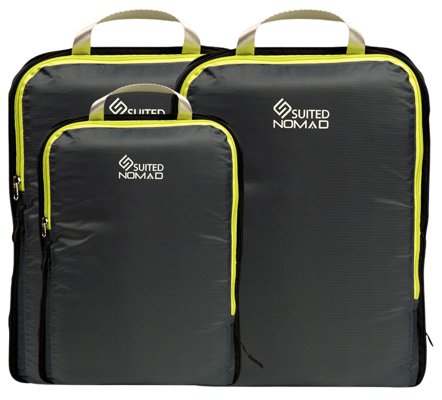 6 Set/3 Set Ultralight Compression Packing Cubes, Suitcase and Backpack Travel Organizer Bags (Shadow Gray, 3Piece)