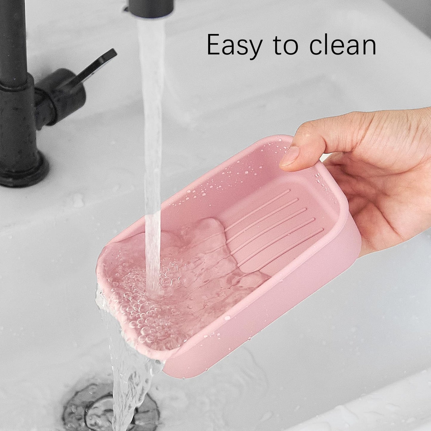 Silicone Enhanced Leakproof Travel Soap Case, Solid Shampoo Bar Holder,Large Travel Soap Container,Slip-Resistant Portable Soap Box with Drainage Layer