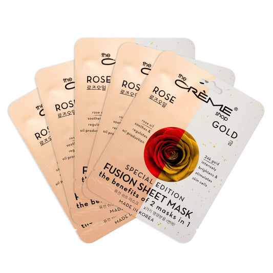 The Crème Shop Korean Skincare | Rose & Gold Fusion Face Sheet mask 5 Pack
