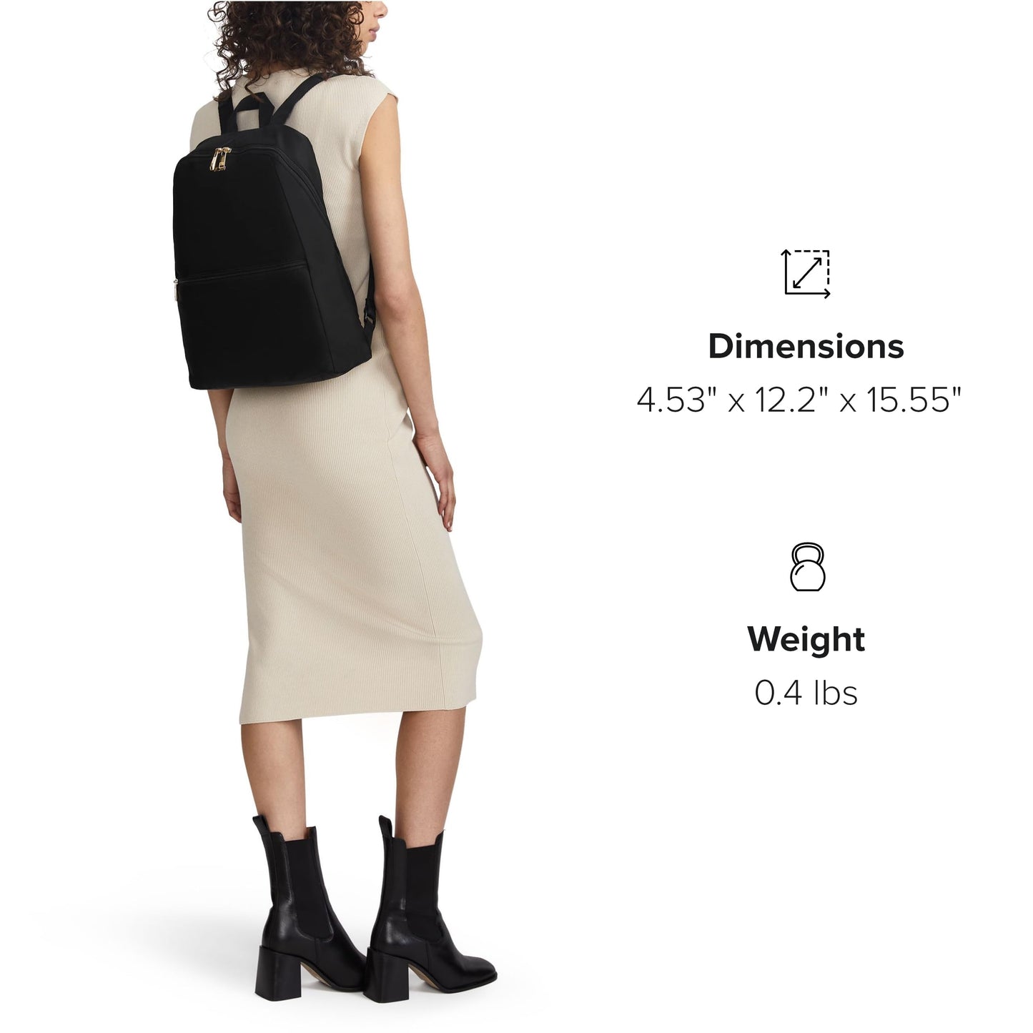 TUMI - Just In Case Foldable Backpack - Lightweight, Compact Travel Backpack - For One Bag Travel - 15.5" X 12.3" X 4.5" - Black with Gunmetal Hardware