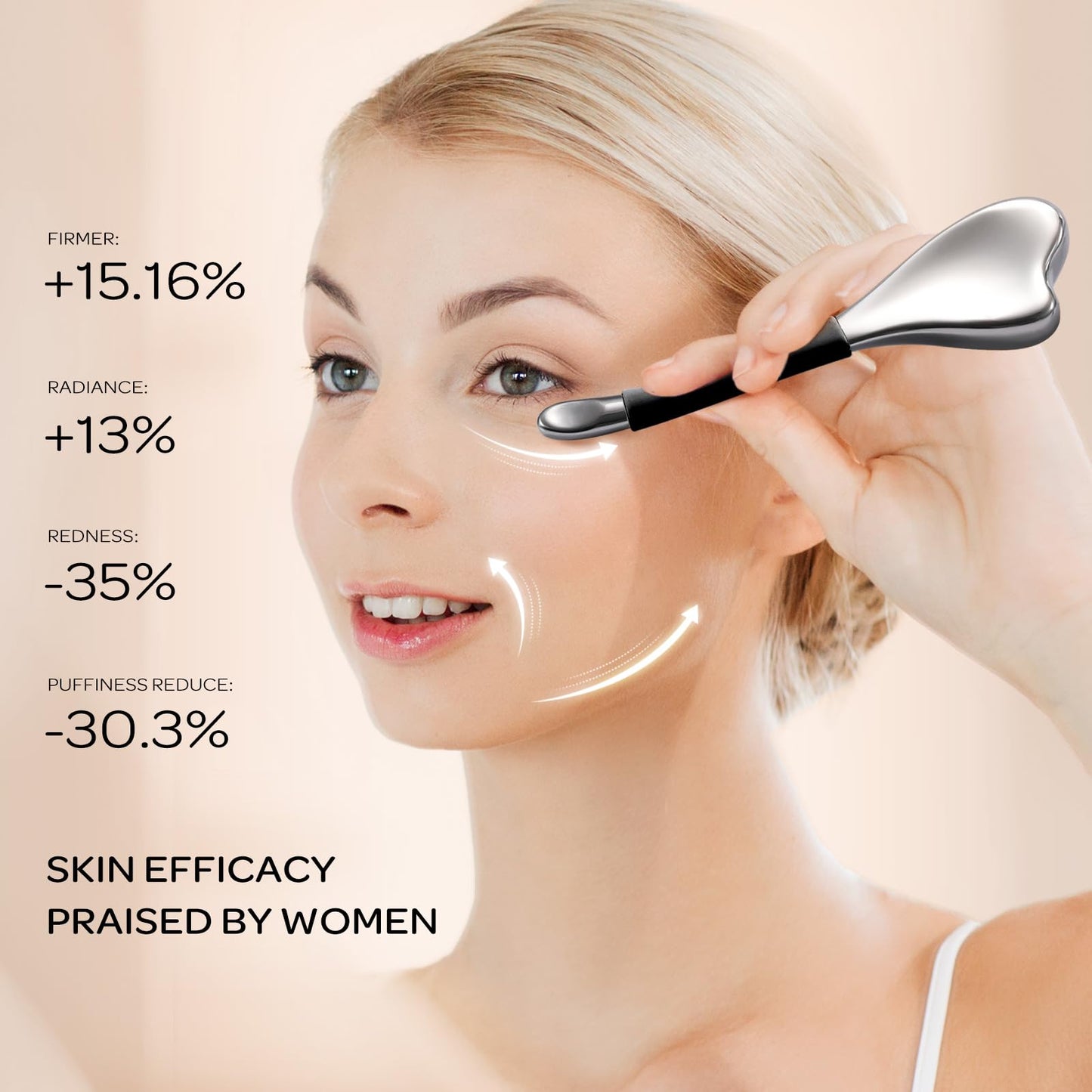 Fabludo 3-in-1 Cryo Gua Sha Facial Tools, Ice Roller Globes for Women Face and Eyes Massager, Unbreakable Stainless Steel Face Sculpting Skin Care Tools, Esthetician Supplies with Carry Case