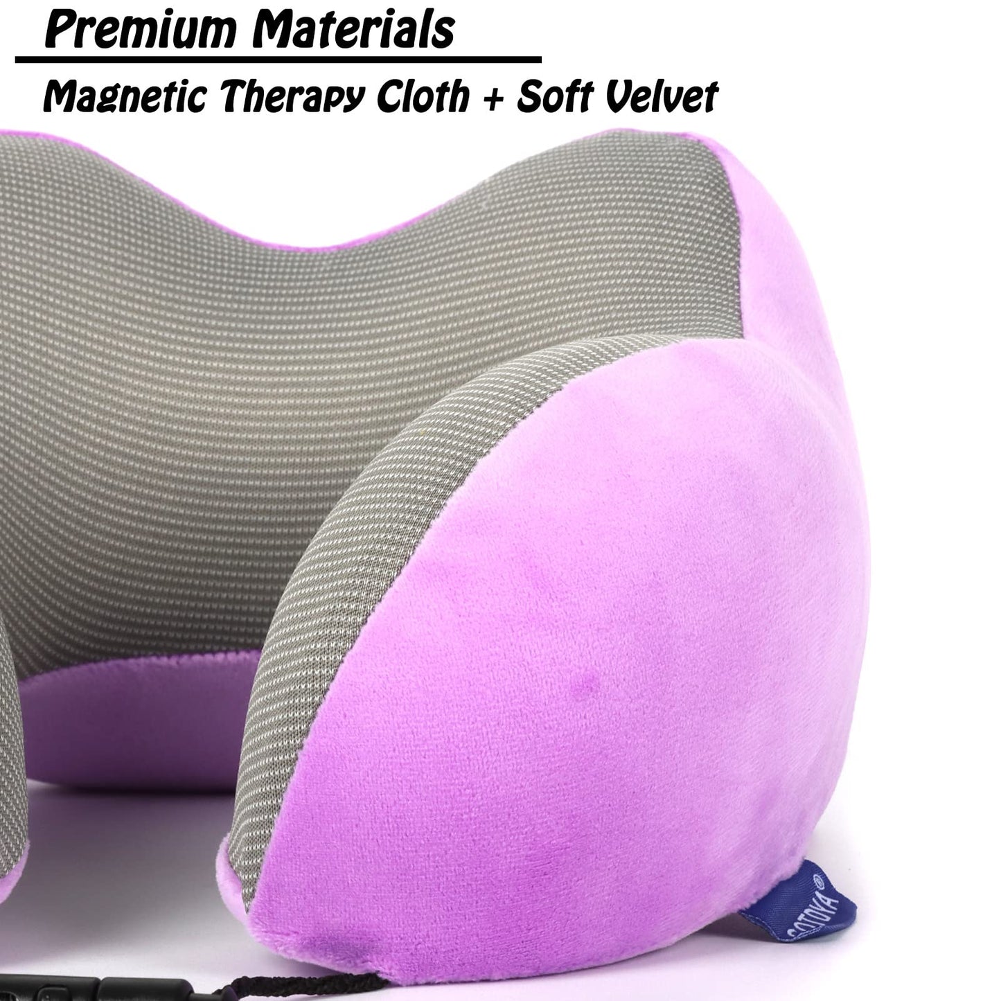 GOTDYA Travel Pillow,Travel Neck Pillows for Sleeping,100% Pure Memory Foam Soft Comfort & Support Pillow for Airplane/Car/Office&Home Rest Use-Violet