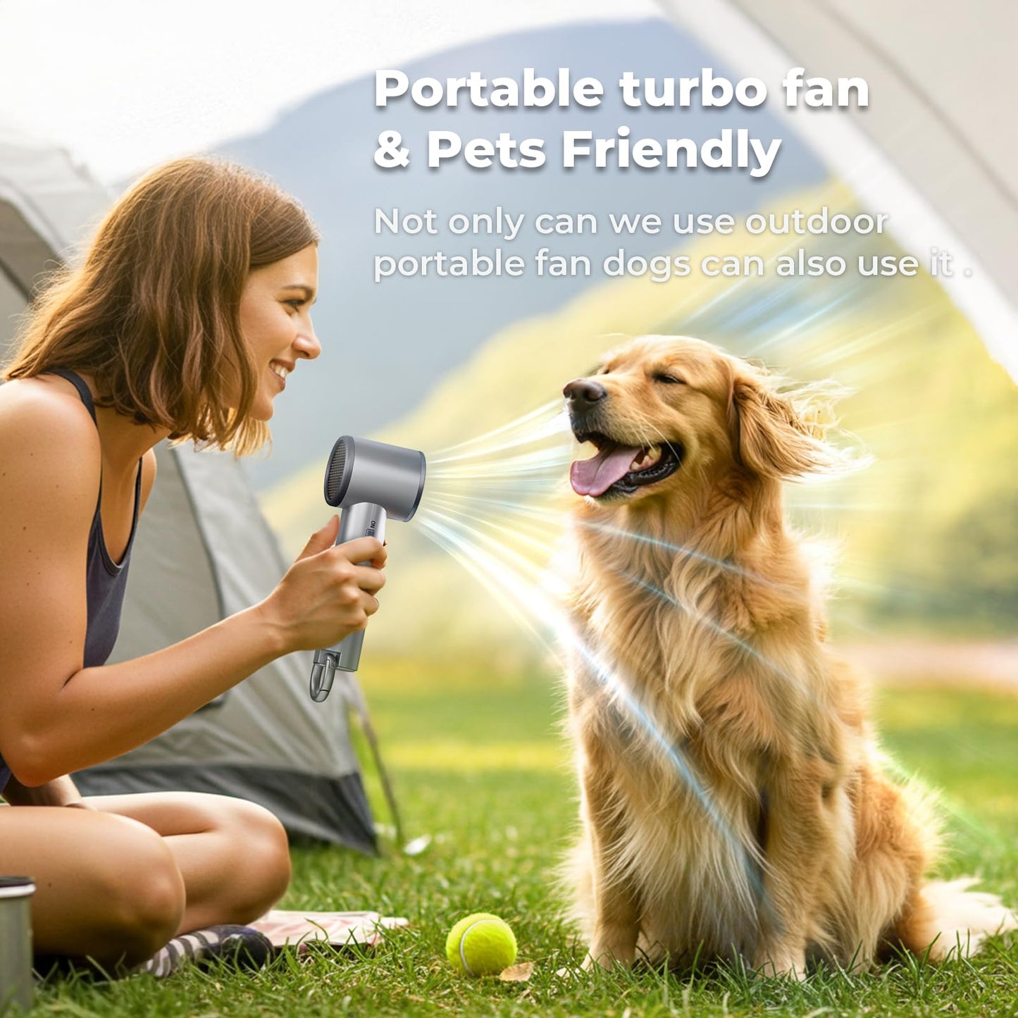 Portable Handheld Turbo Fan for Outdoor,5000mah Mini Handheld Personal Pocket Fan for Powerful Airflow Wind ,20Hrs,100 Speeds Adjustable,Digital Display,Gifts for Travel,Outdoor Activites,Camping-Grey