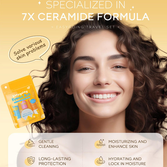 Hydrating Skin Care Set Travel Kit,4 Piece Skincare Essentials Set Mini Travel Size,Travel Friendly Face Routine Set for Women and Teenage Girls- Travel Essentials Gift Set