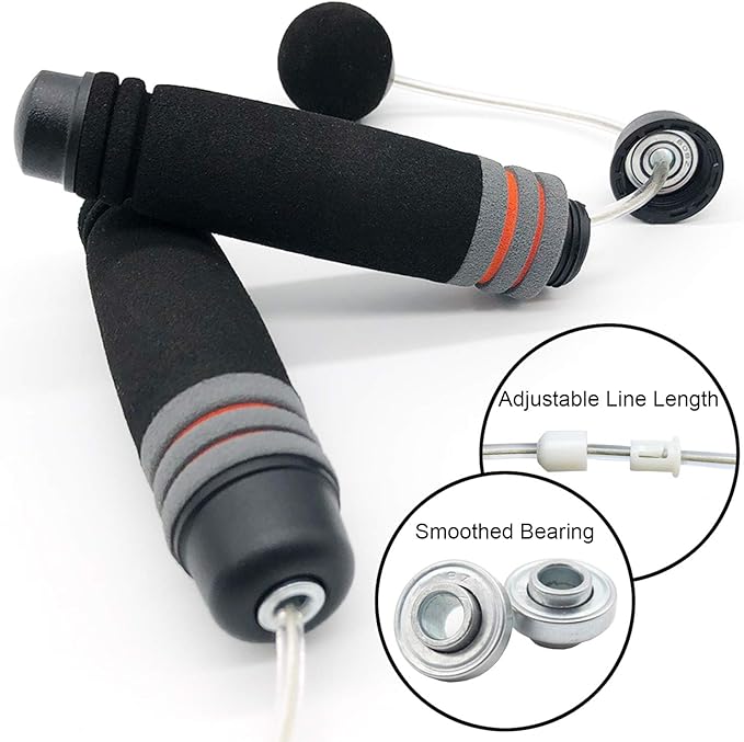 Benvo Weighted Ropeless Jump Rope Cordless Speed Rope Skipping Rope for Double Unders, Exercise, WOD, Boxing, MMA Beachbody Training Fitness- Updated Version